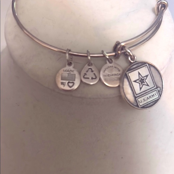 Alex & Ani Silver U.S. Army Charm Bracelet 2014 - Picture 2 of 3